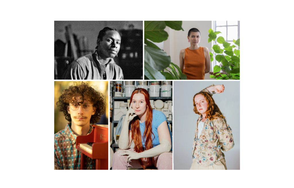 5 rectangle grid featuring headshots of 5 artists